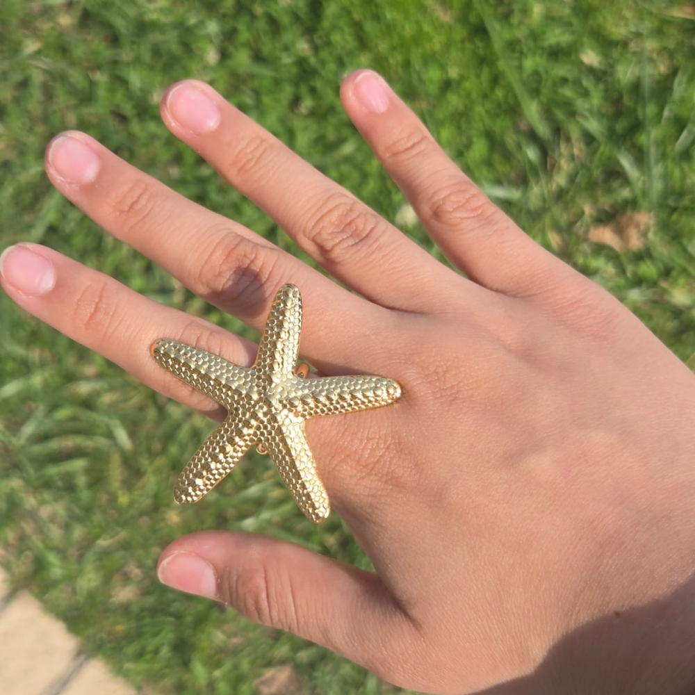 Gold Starfish  Ring Stainless Steel.